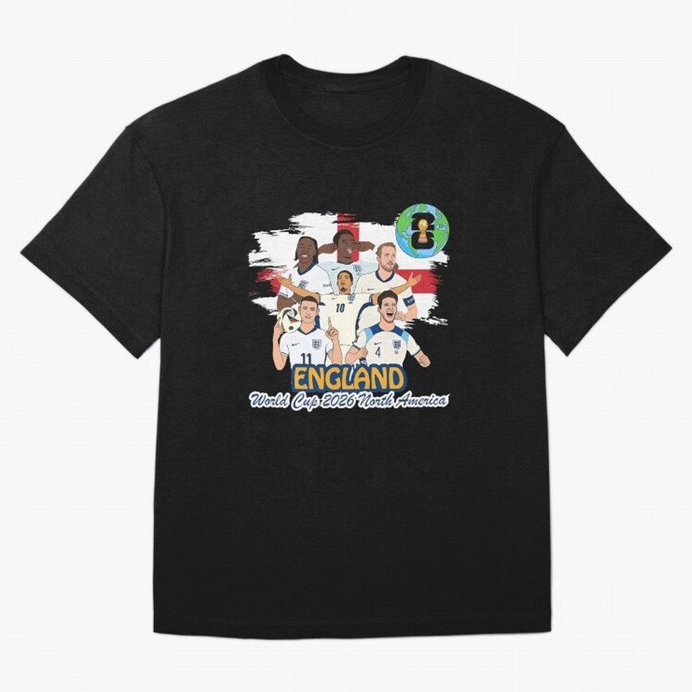 England Soccer Stars World Cup 2026 North America Oversized T-Shirt Feel the Roar of FIFA World Cup 2026 Spirit, Highlighting England and Germany, Cristiano Ronaldo, Haaland and CR7, Football History, Final Match Energy, Crowd Noise and Once in a