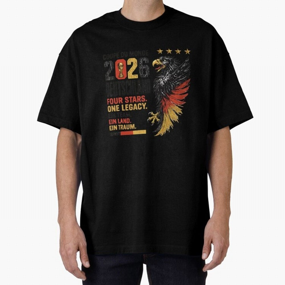 Germany Soccer World Cup 2026 Eagle Vintage Design Oversized T-Shirt Get Ready for Match Day Hype around FIFA World Cup 2026 USA Canada Mexico, Cristiano Ronaldo, Haaland and CR7, Portugal, Match Day Excitement, Supporter Culture, Golden Goals and