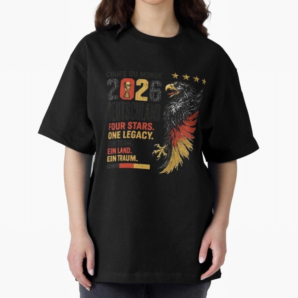 Germany Soccer World Cup 2026 Eagle Vintage Design Oversized T-Shirt Get Ready for Match Day Hype around FIFA World Cup 2026 USA Canada Mexico, Cristiano Ronaldo, Haaland and CR7, Portugal, Match Day Excitement, Supporter Culture, Golden Goals and