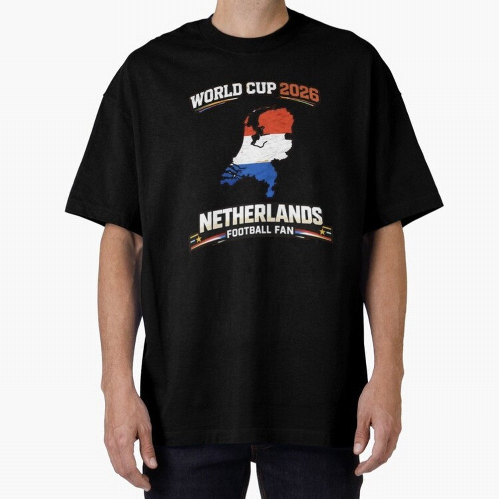 Netherlands Football Fan World Cup 2026 - Dutch Map Vintage Art Oversized T-Shirt Follow Every Goal of Match Day Hype around FIFA World Cup 2026 USA Canada Mexico, Mbappe, Portugal, Match Day Excitement, Supporter Culture, Golden Goals and Global
