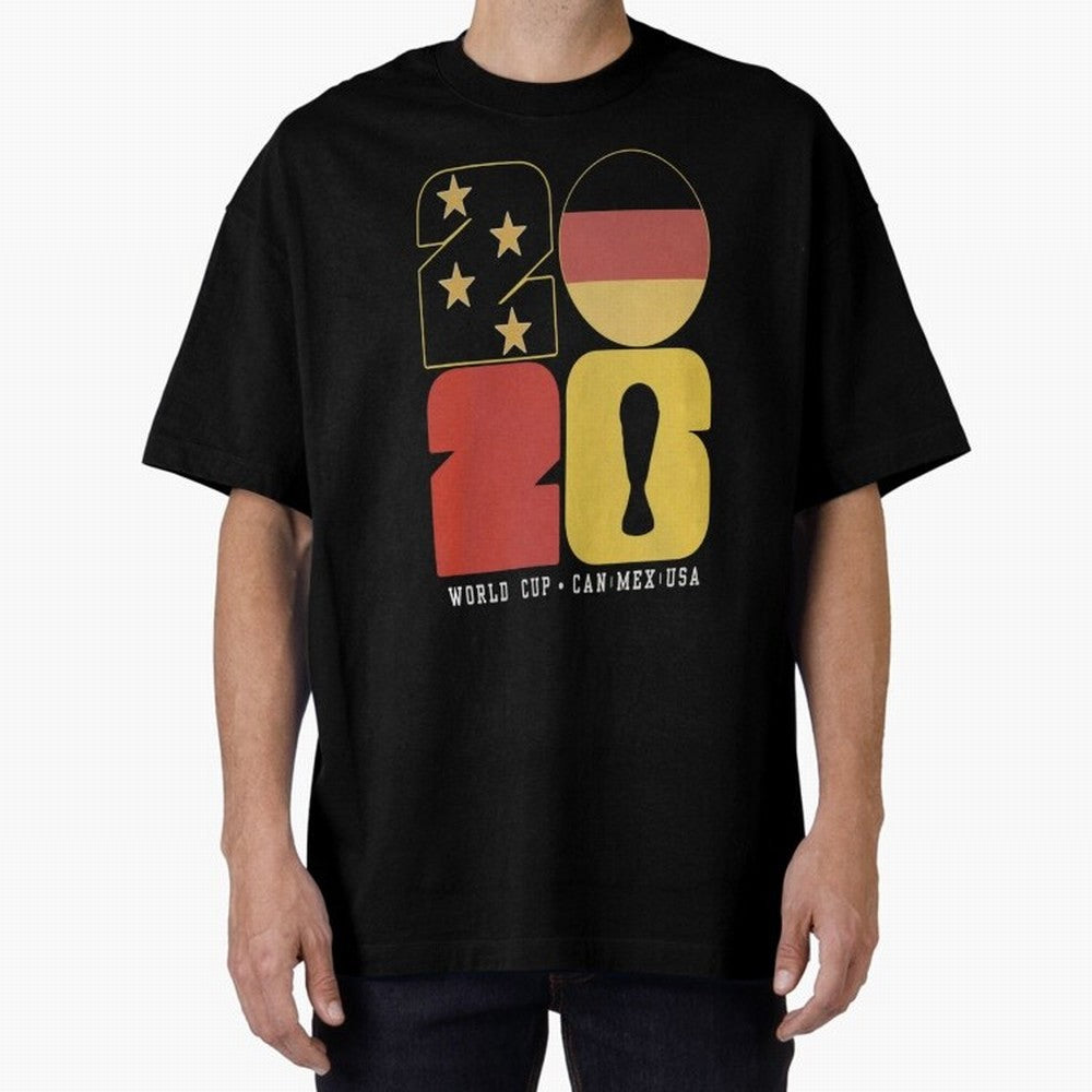 Germany Football World Cup 2026 - Die Mannschaft Retro Typography Oversized T-Shirt Spotlight the FIFA World Cup 2026 USA Canada Mexico Journey through Mbappe Highlights, Argentina Pride, Game Day Rituals, Football Legends, Country Pride and the