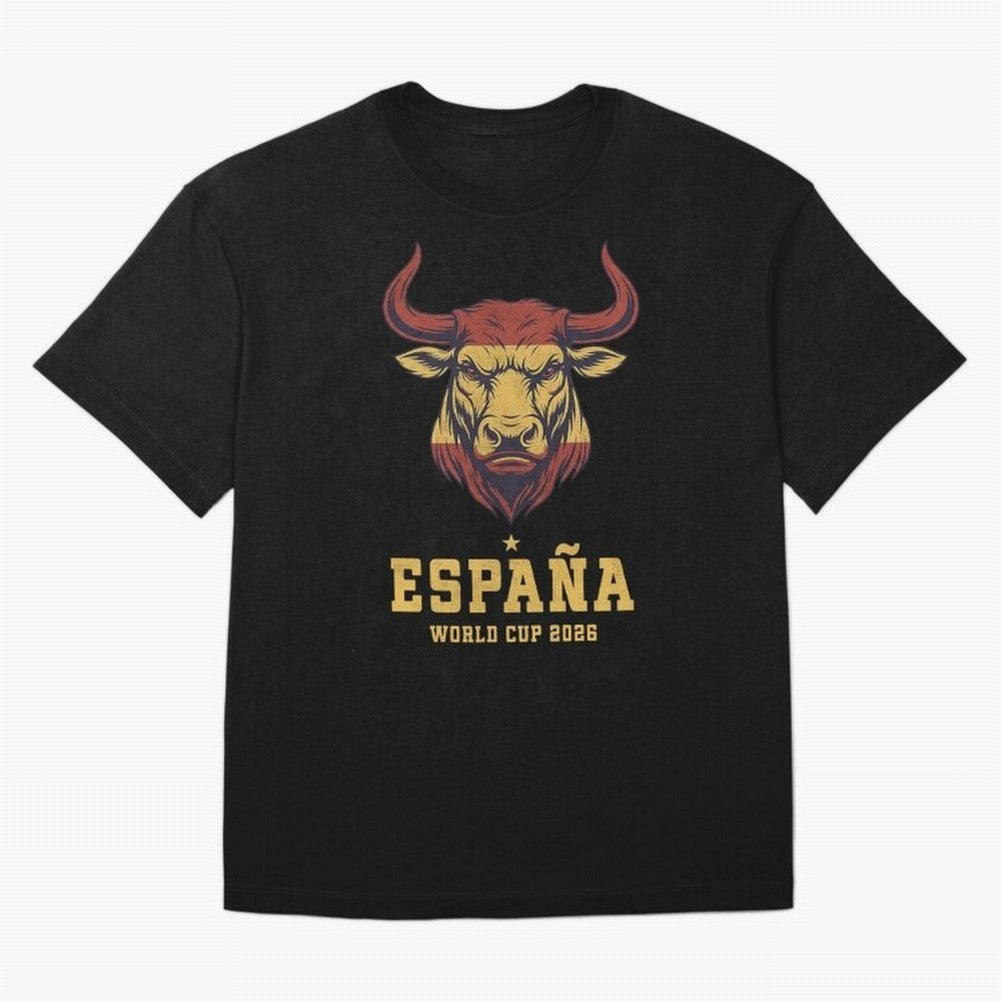 Spain Football World Cup 2026 - Vintage Spanish Bull Espa?a Oversized T-Shirt Celebrate Every Goal in Global Football Passion for FIFA World Cup 2026, Inspired by Haaland and Mbappe, Netherlands, Goal Celebration Energy, Supporter Heritage,