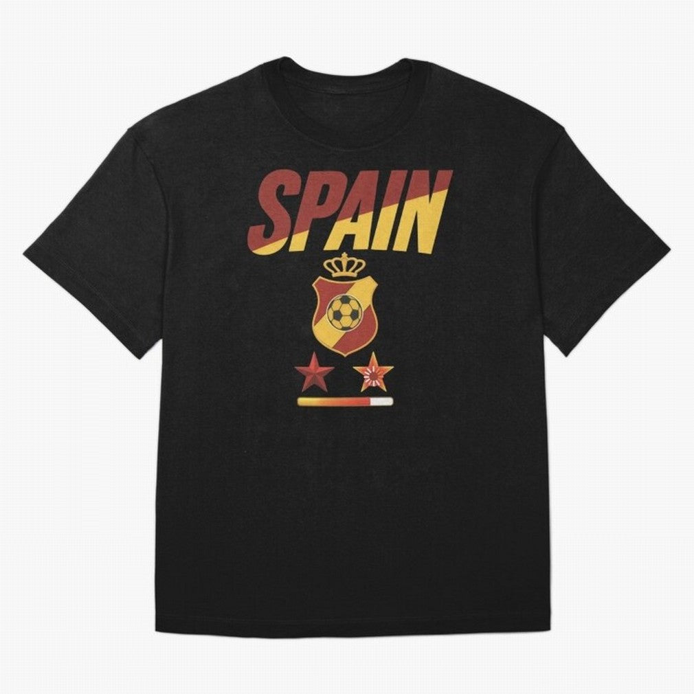 Spain Football World Cup 2026 - La Roja Stars Loading Oversized T-Shirt Feel the Roar of FIFA World Cup 2026 Spirit, Celebrating Spain and Netherlands, Mbappe, Football Passion, Legendary Performances, Festival Vibes and Supporter Community; Made