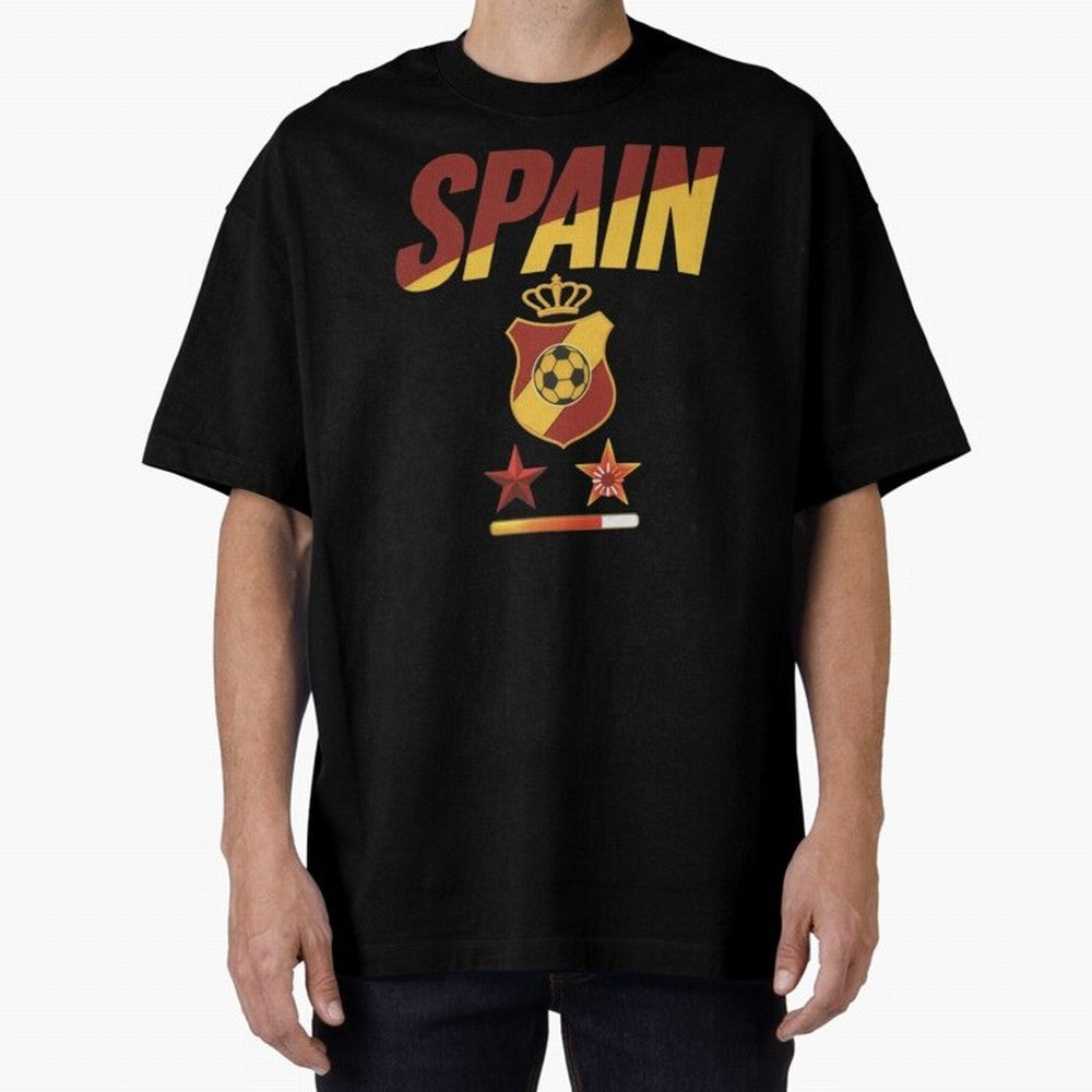 Spain Football World Cup 2026 - La Roja Stars Loading Oversized T-Shirt Feel the Roar of FIFA World Cup 2026 Spirit, Celebrating Spain and Netherlands, Mbappe, Football Passion, Legendary Performances, Festival Vibes and Supporter Community; Made