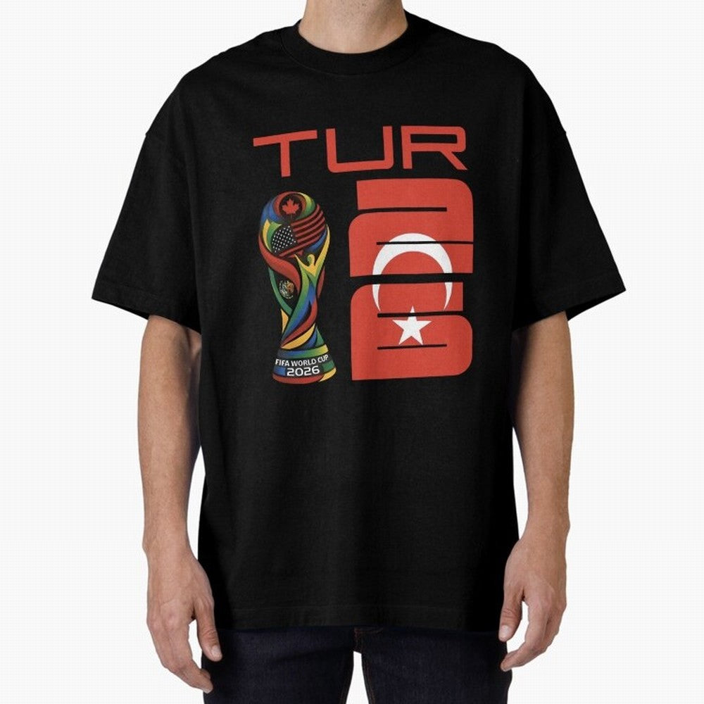 Turkey Football World Cup 2026 Fan Design Oversized T-Shirt Make Game Day About FIFA World Cup 2026 USA Canada Mexico for Fans of Mbappe and Neymar and Germany, Bringing Classic Soccer Heritage, Championship Pressure, Fan Loyalty and International