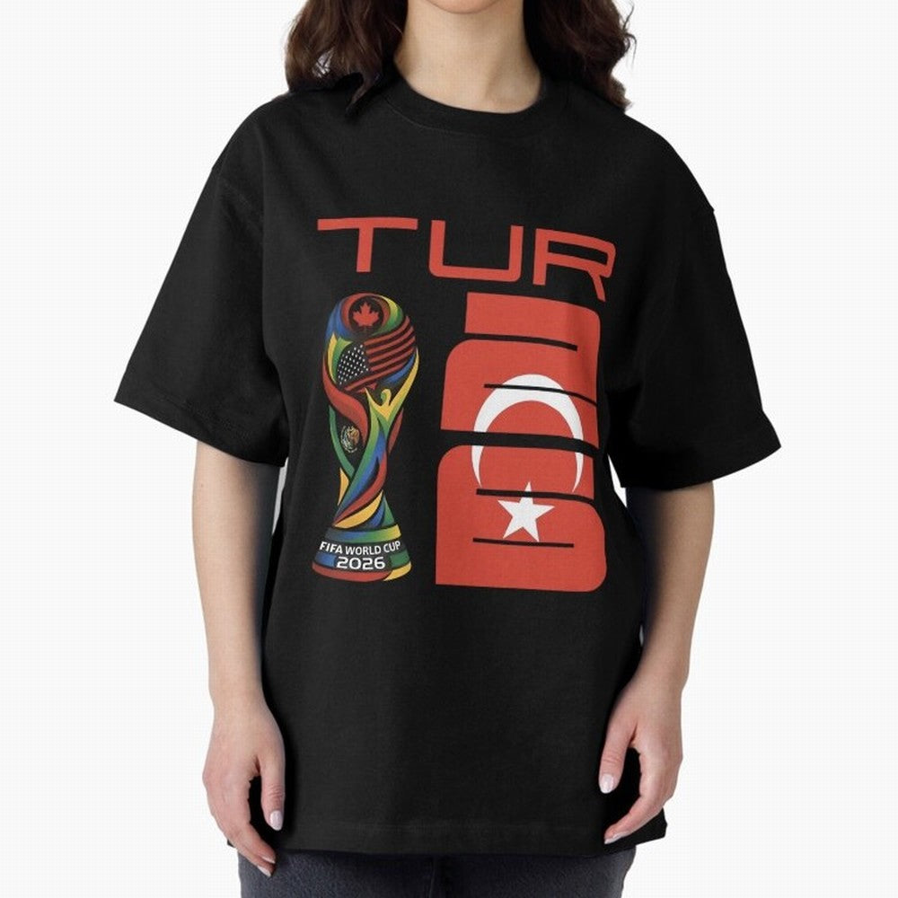 Turkey Football World Cup 2026 Fan Design Oversized T-Shirt Make Game Day About FIFA World Cup 2026 USA Canada Mexico for Fans of Mbappe and Neymar and Germany, Bringing Classic Soccer Heritage, Championship Pressure, Fan Loyalty and International