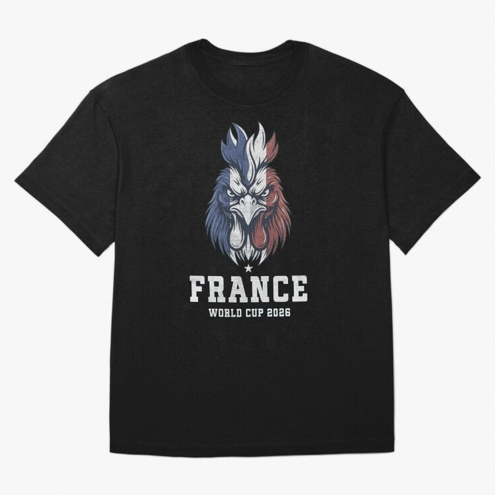 France Football World Cup 2026 Rooster Mascot Art Oversized T-Shirt Make Every Match About the FIFA World Cup 2026 USA Canada Mexico Journey through Neymar Highlights, Brazil, Portugal and Argentina Pride, Football Passion, Legendary Performances,