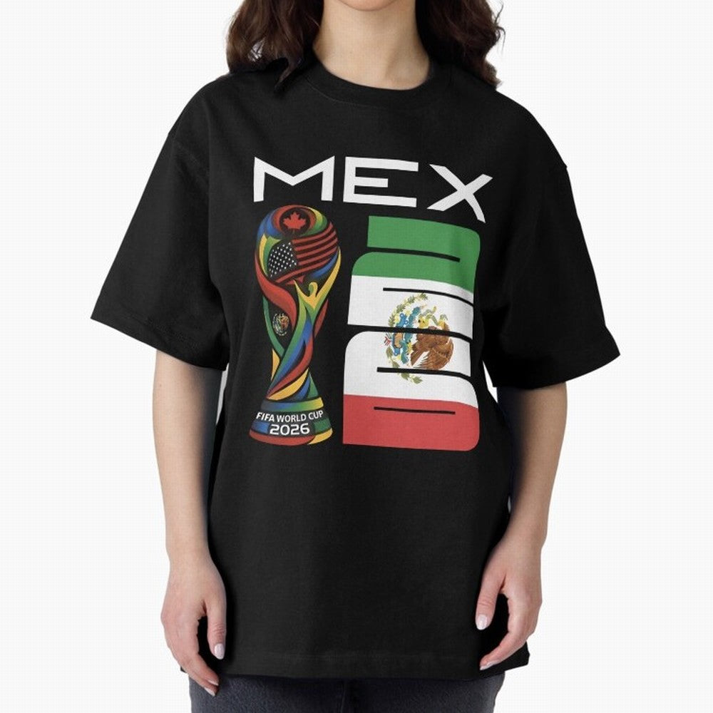 Mexico World Cup 2026 Host City Football Design Oversized T-Shirt Celebrate Rivalries and Pride in FIFA World Cup 2026 USA Canada Mexico for Fans of Messi and Argentina, Bringing Classic Soccer Heritage, Championship Pressure, Fan Loyalty and
