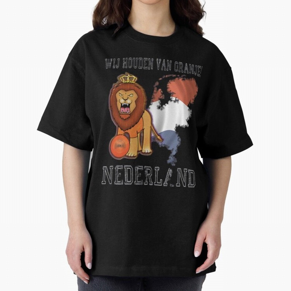 Dutch Pride Lion - Netherlands Football Fans Oranje Oversized T-Shirt Unlock the FIFA World Cup 2026 Group Stage Journey through CR7 Highlights, England and Germany Pride, Champion Mindset, Group Stage Buzz, Knockout Tension and Passionate Fan