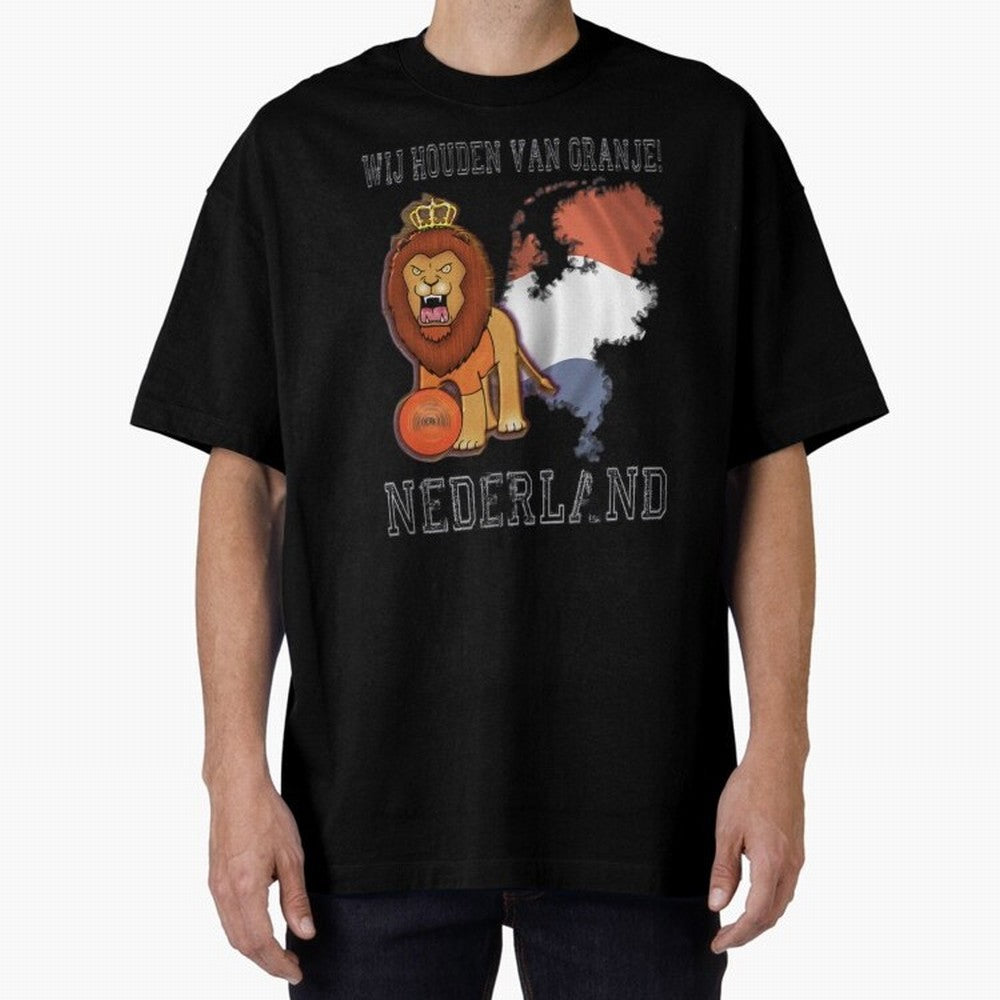 Dutch Pride Lion - Netherlands Football Fans Oranje Oversized T-Shirt Unlock the FIFA World Cup 2026 Group Stage Journey through CR7 Highlights, England and Germany Pride, Champion Mindset, Group Stage Buzz, Knockout Tension and Passionate Fan