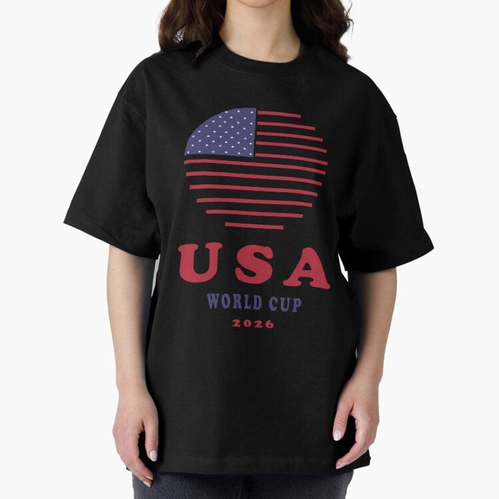 USA World Cup 2026 Soccer Fan Shirt | American Flag Football Retro Patriotic Design Oversized T-Shirt Carry the Dream of FIFA World Cup 2026 Spirit, Built around England, Haaland, Tournament Hype, Historic Matchups, Family Viewing Parties and