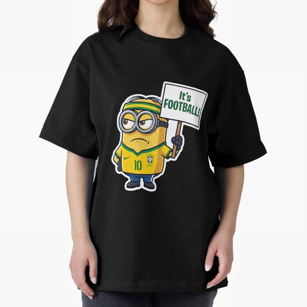 It's Football! - Funny Brazil Soccer Meme (Soccer v Football) v2 Oversized T-Shirt Honor Champions and Dreams in FIFA World Cup 2026 Highlighting Messi, Neymar and Mbappe, France and Portugal Energy, Fan Favorite Moments, National Team Passion, Big