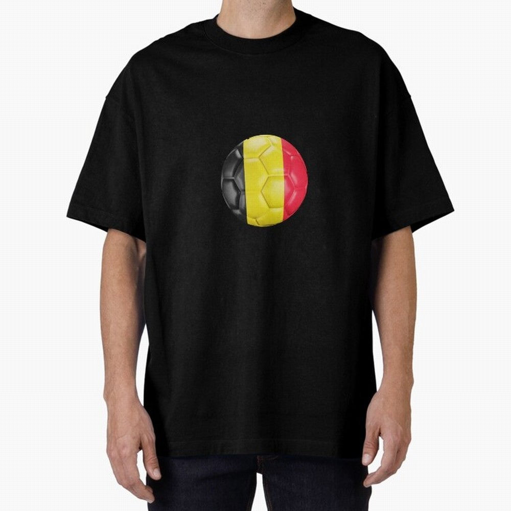 Belgium Football Ball Oversized T-Shirt Relive Legendary Nights from FIFA World Cup 2026 USA Canada Mexico with Messi, CR7 and Mbappe, Netherlands Energy, Match Day Excitement, Supporter Culture, Golden Goals and Global Football Passion; Ideal for
