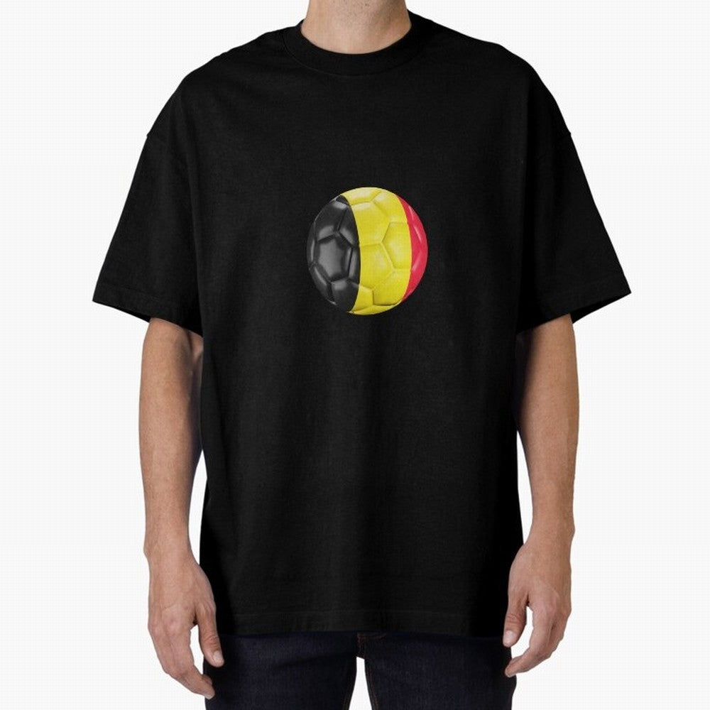 Belgium Football Oversized T-Shirt Join the Countdown to FIFA World Cup 2026 USA Canada Mexico with Neymar, Haaland and Cristiano Ronaldo, Brazil, Portugal and Argentina Energy, Classic Soccer Heritage, Championship Pressure, Fan Loyalty and
