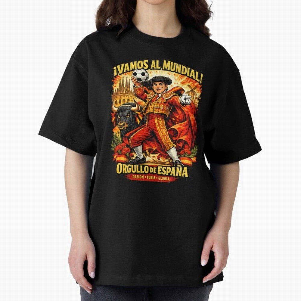 Spain World Cup 2026 Matador Fan Shirt Oversized T-Shirt Support Iconic Players in the FIFA World Cup 2026 Journey through CR7 and Messi Highlights, England and Germany Pride, Global Supporter Spirit, Legendary Goals, National Colors and Tournament
