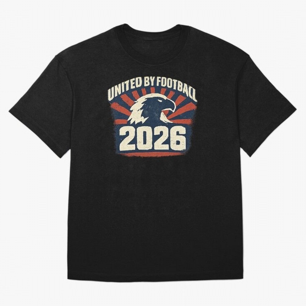 United By Football 2026 Vintage Soccer Fan USA T-Shirt Oversized T-Shirt Support Iconic Players in Match Day Hype around FIFA World Cup 2026, Neymar, Argentina, Worldwide Fan Energy, Dramatic Goals, Stadium Lights and Championship Celebrations;