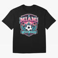 Miami 2026 Host City Emblem Soccer Football Events Oversized T-Shirt Relive the FIFA World Cup 2026 Group Stage Journey through Mbappe and Neymar Highlights, France and Portugal Pride, Fan Favorite Moments, National Team Passion, Big Match Drama