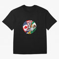 Host Trio Flags Circular Emblem Oversized T-Shirt Relive the Noise and Pride of the FIFA World Cup 2026 USA Canada Mexico Journey through Neymar Highlights, Spain Pride, Stadium Chants, National Pride, Trophy Dreams and Unforgettable Football