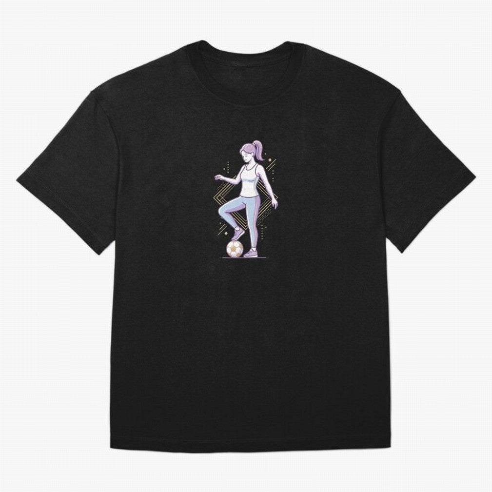Female Soccer Player Athlete Line Art Oversized T-Shirt Keep the Legacy of FIFA World Cup 2026 USA Canada Mexico Featuring Messi, England Energy, Tournament Hype, Historic Matchups, Family Viewing Parties and Global Sports Pride; Built for