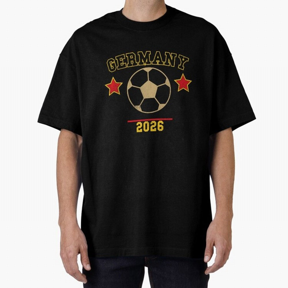 Germany 2026 ¡ª Vintage Soccer Tee Oversized T-Shirt Showcase FIFA World Cup 2026 USA Canada Mexico for Fans of Neymar and Spain, Bringing Championship Spirit, Famous Goals, Roaring Crowds and International Football Unity; Created for Match Day