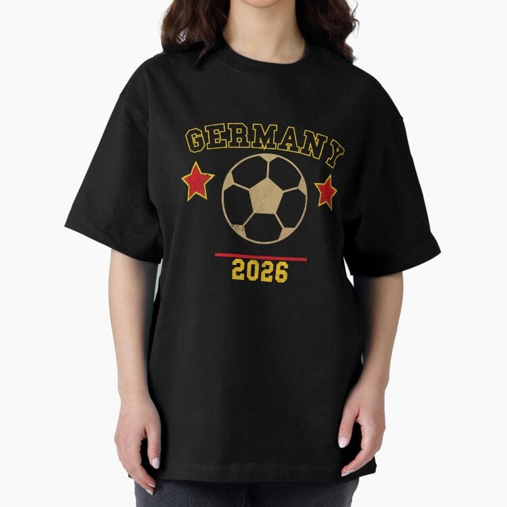 Germany 2026 ¡ª Vintage Soccer Tee Oversized T-Shirt Showcase FIFA World Cup 2026 USA Canada Mexico for Fans of Neymar and Spain, Bringing Championship Spirit, Famous Goals, Roaring Crowds and International Football Unity; Created for Match Day