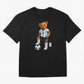 Argentina Soccer Bear World Cup Teddy Bear Oversized T-Shirt Turn Up for the FIFA World Cup 2026 Journey through CR7 and Messi Highlights, Portugal Pride, Classic Soccer Heritage, Championship Pressure, Fan Loyalty and International Pride; Great
