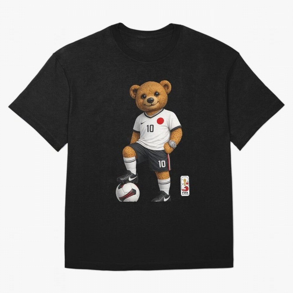 Japan Soccer Bear World Cup Teddy Bear Oversized T-Shirt Celebrate FIFA World Cup 2026 Group Stage for Fans of Messi and Cristiano Ronaldo and Argentina, France and Brazil, Bringing Global Supporter Spirit, Legendary Goals, National Colors and