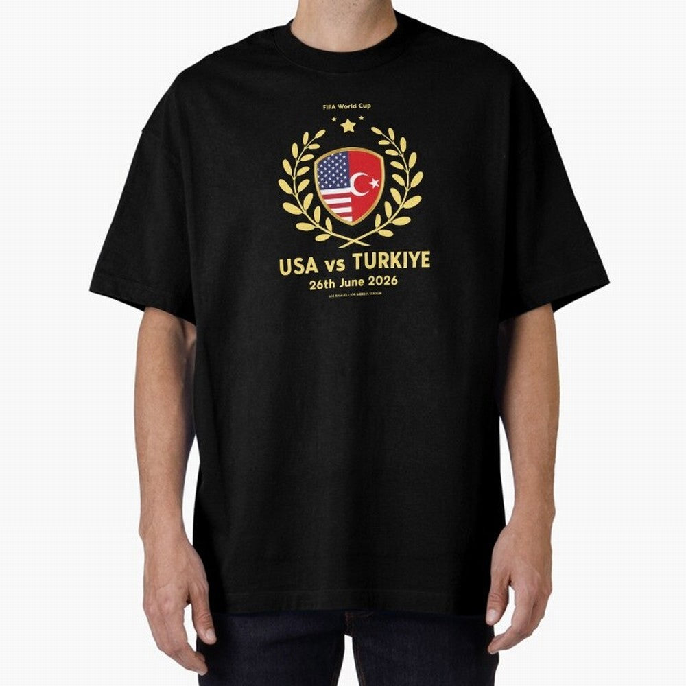 Copy of FIFA World Cup - USA v Turkiye Oversized T-Shirt Bring a Vintage Feel to the FIFA World Cup 2026 Group Stage Journey through Cristiano Ronaldo, Haaland and CR7 Highlights, Brazil, Portugal and Argentina Pride, Tournament Hype, Historic