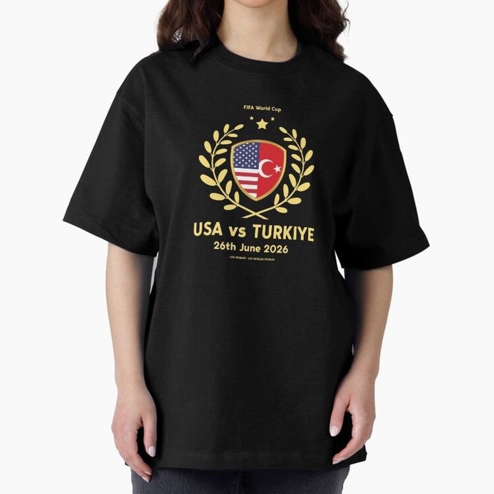 Copy of FIFA World Cup - USA v Turkiye Oversized T-Shirt Bring a Vintage Feel to the FIFA World Cup 2026 Group Stage Journey through Cristiano Ronaldo, Haaland and CR7 Highlights, Brazil, Portugal and Argentina Pride, Tournament Hype, Historic