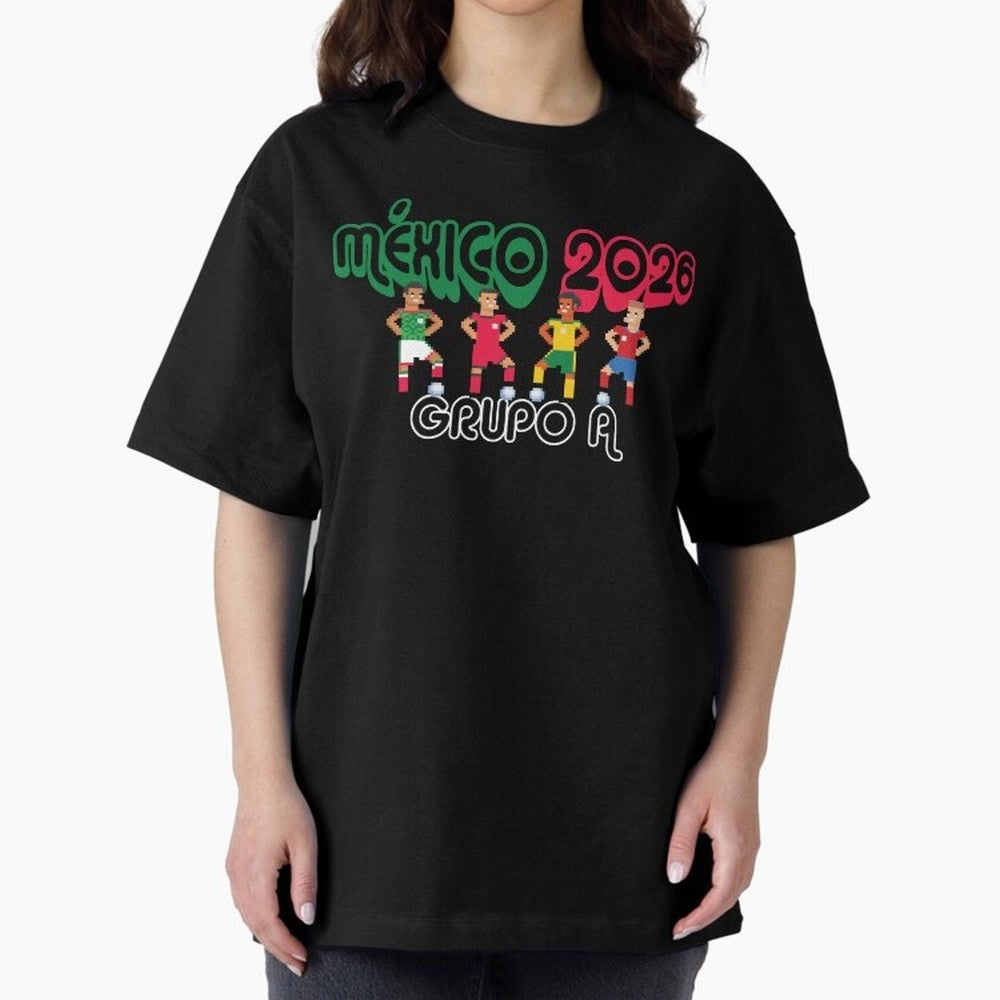 Mexico 2026 Group A Oversized T-Shirt Turn Football Passion into Match Day Hype around FIFA World Cup 2026, Haaland, England, Worldwide Fan Energy, Dramatic Goals, Stadium Lights and Championship Celebrations; Great for Supporters Who Love