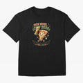 Happy Pizza Character Holding World Cup 2026 Trophy Oversized T-Shirt Experience the Global Stage of Match Day Hype around FIFA World Cup 2026 USA Canada Mexico, Messi, Neymar and Mbappe, France, Fan Favorite Moments, National Team Passion, Big
