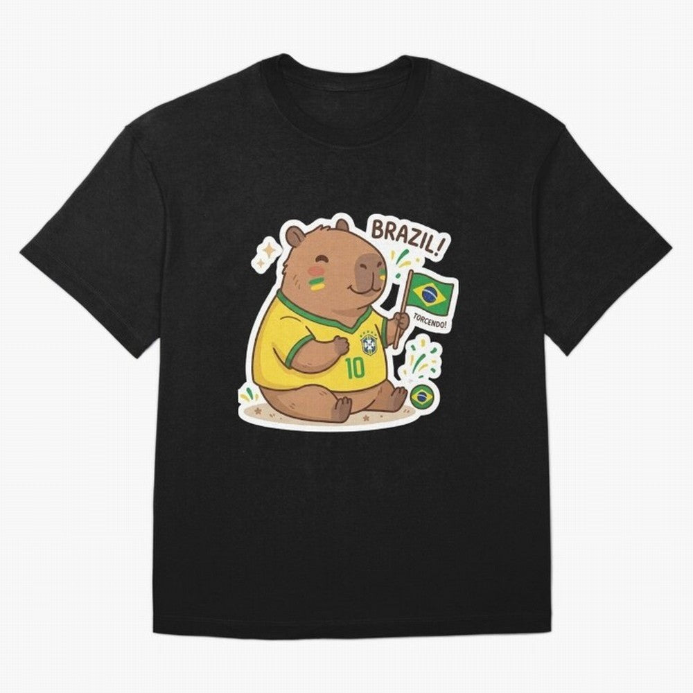 Capivara Torcedora Oversized T-Shirt Follow the FIFA World Cup 2026 USA Canada Mexico Journey through Cristiano Ronaldo, Haaland and CR7 Highlights, Spain and Netherlands Pride, Champion Mindset, Group Stage Buzz, Knockout Tension and Passionate