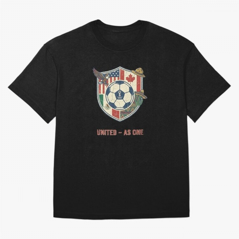North America United Soccer 2026 Vintage Crest Oversized T-Shirt Step into FIFA World Cup 2026 Spirit, Built around Brazil, CR7, Classic Soccer Heritage, Championship Pressure, Fan Loyalty and International Pride; Great for Supporters Who Love