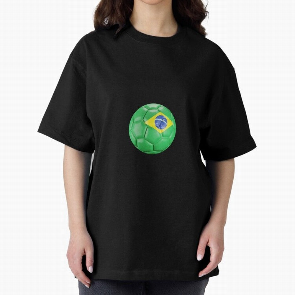 Brazil Oversized T-Shirt Stand with FIFA World Cup 2026 USA Canada Mexico for Fans of Mbappe and Neymar and Spain and Netherlands, Bringing Stadium Chants, National Pride, Trophy Dreams and Unforgettable Football Memories; Made for Collectors Who