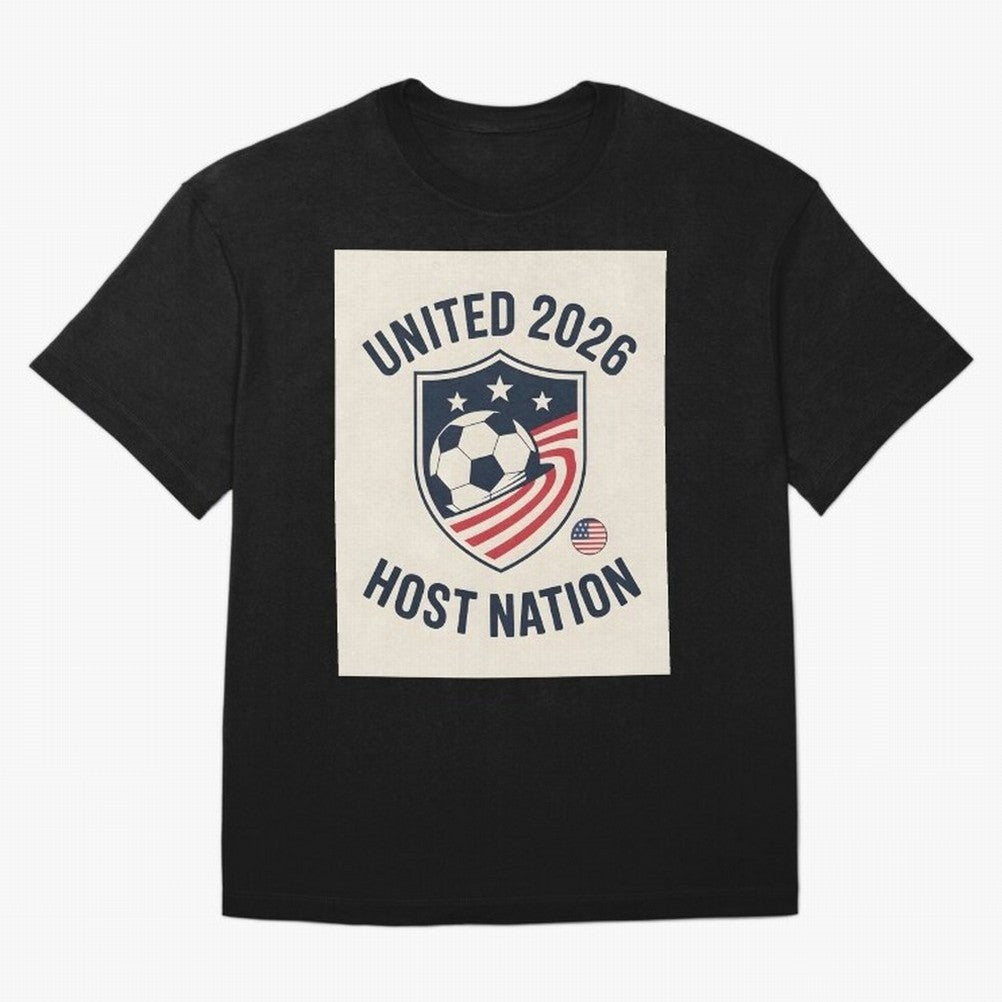 United 2026 USA World Cup Host Nation Soccer Crest T-Shirt Oversized T-Shirt Carry the Dream of FIFA World Cup 2026 Capturing Cristiano Ronaldo, Portugal Energy, Sports Nostalgia, International Competition, Famous Players and Unforgettable