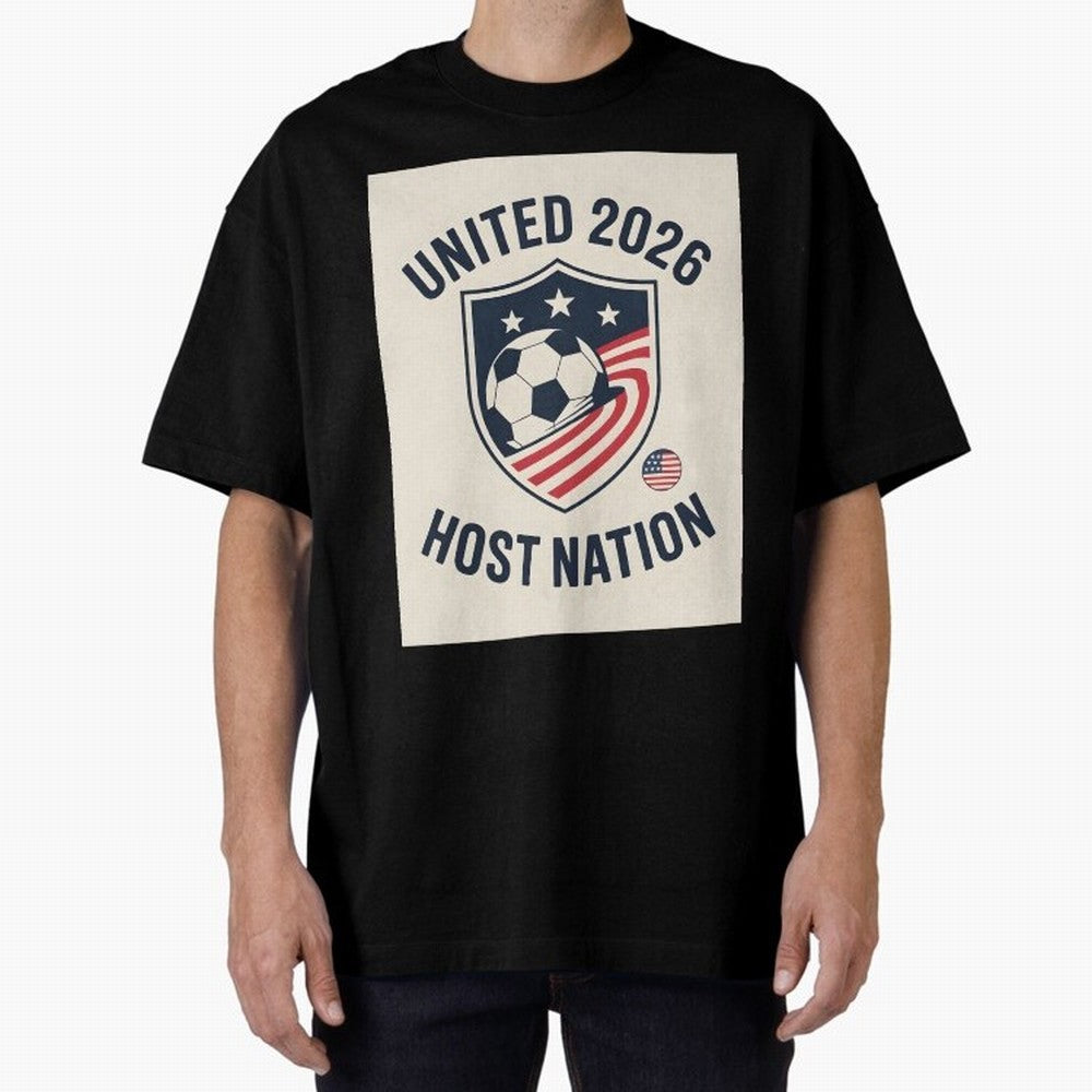 United 2026 USA World Cup Host Nation Soccer Crest T-Shirt Oversized T-Shirt Carry the Dream of FIFA World Cup 2026 Capturing Cristiano Ronaldo, Portugal Energy, Sports Nostalgia, International Competition, Famous Players and Unforgettable