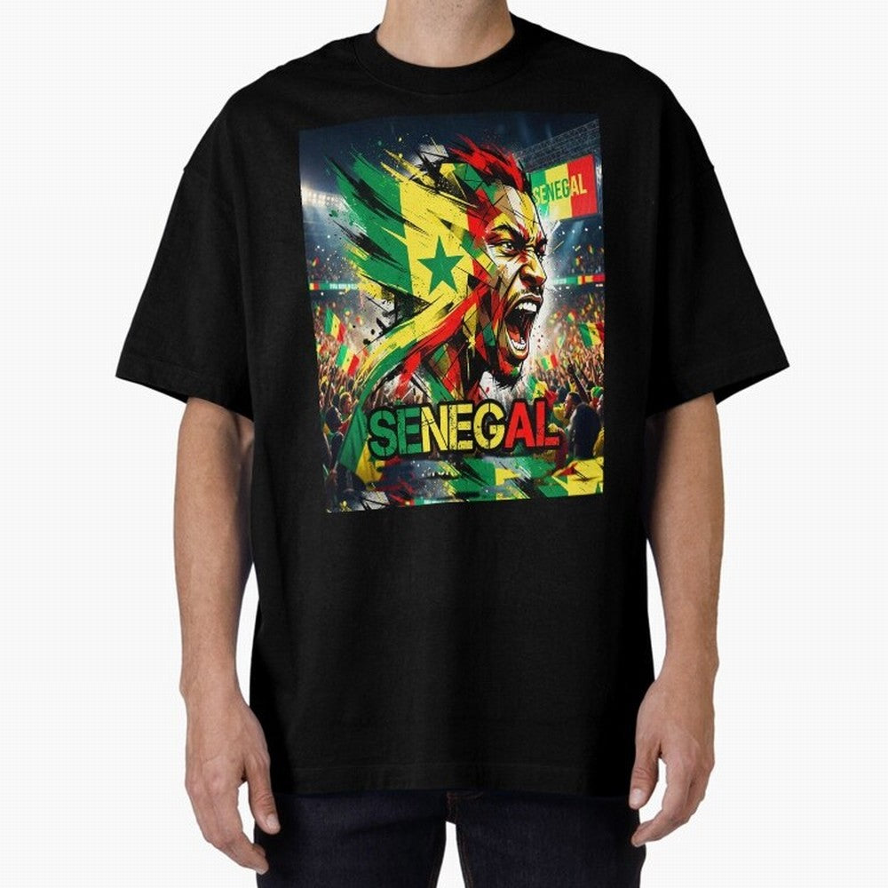 SENEGAL FOOTBALL TEAM Oversized T-Shirt Build FIFA World Cup 2026 USA Canada Mexico Spirit, Built around Spain, Cristiano Ronaldo, Vintage Soccer Flavor, Modern Football Stars, National Flags and Final Night Emotion; Ideal for Football Dads,