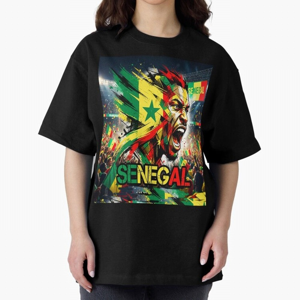 SENEGAL FOOTBALL TEAM Oversized T-Shirt Build FIFA World Cup 2026 USA Canada Mexico Spirit, Built around Spain, Cristiano Ronaldo, Vintage Soccer Flavor, Modern Football Stars, National Flags and Final Night Emotion; Ideal for Football Dads,