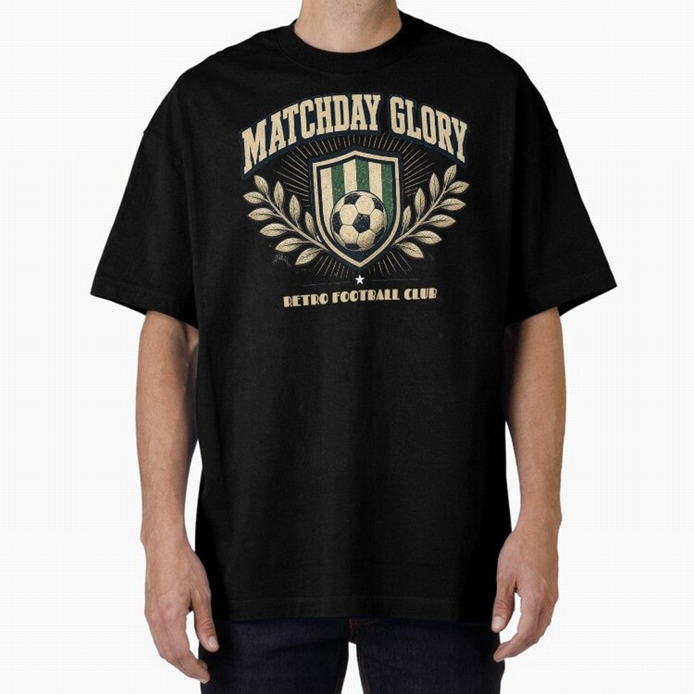 Matchday Glory Vintage Football Club Heritage Shield Emblem Oversized T-Shirt Feel the Heartbeat of the FIFA World Cup 2026 Group Stage Journey through Messi and Cristiano Ronaldo Highlights, Argentina Pride, Football Passion, Legendary