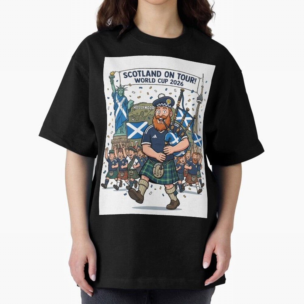 World Cup 2026 Tour Oversized T-Shirt Upgrade FIFA World Cup 2026 USA Canada Mexico Spirit, Filled with France and Portugal, Haaland, Supporter Pride, Iconic Celebrations, Legendary Names and Global Match Day Energy; Perfect for Fans, Collectors,