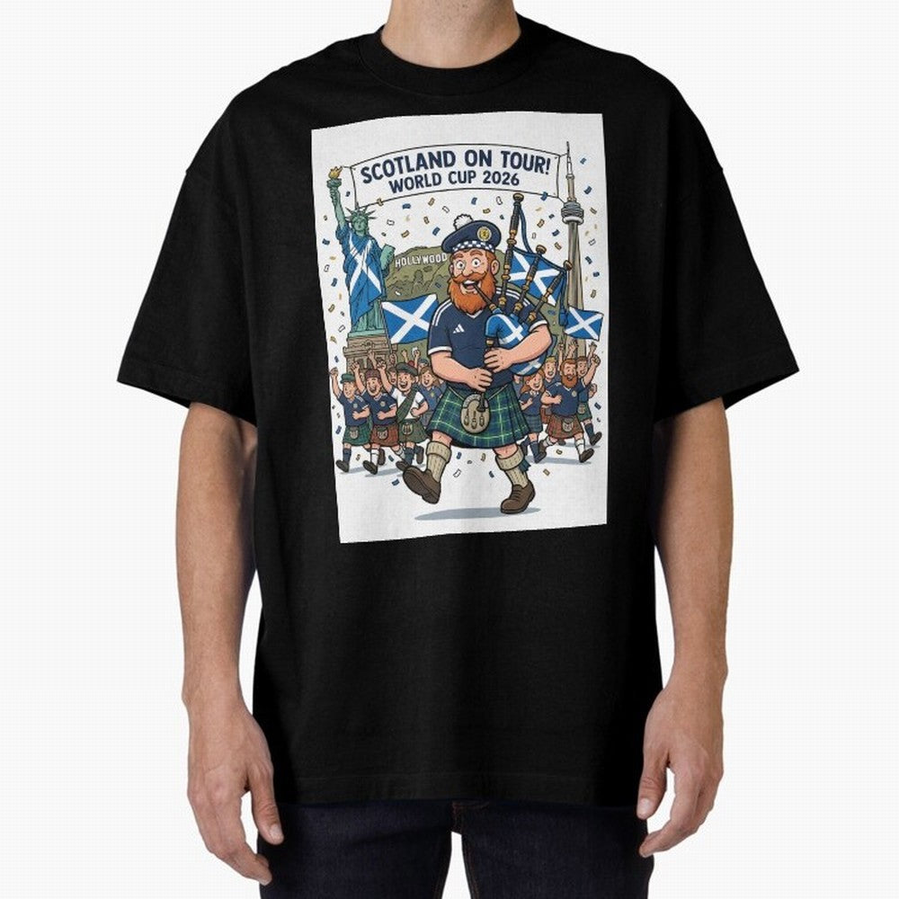 World Cup 2026 Tour Oversized T-Shirt Upgrade FIFA World Cup 2026 USA Canada Mexico Spirit, Filled with France and Portugal, Haaland, Supporter Pride, Iconic Celebrations, Legendary Names and Global Match Day Energy; Perfect for Fans, Collectors,