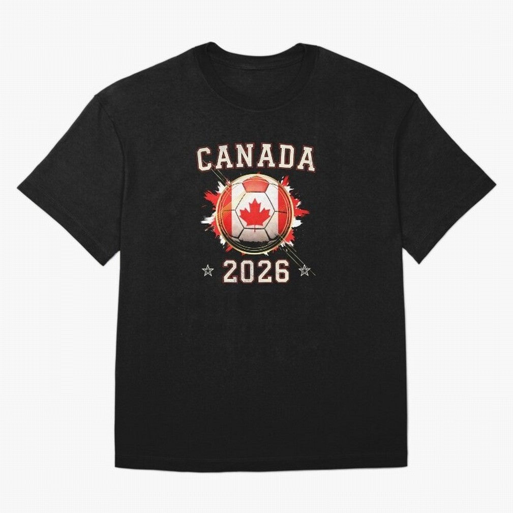 Front Print Canada Soccer World Cup 2026 - Canadian Fan Gift T-Shirt_84561562 Oversized T-Shirt Celebrate Football Heritage in FIFA World Cup 2026 USA Canada Mexico Highlighting Haaland and Mbappe, Argentina and Brazil Energy, Championship Spirit,