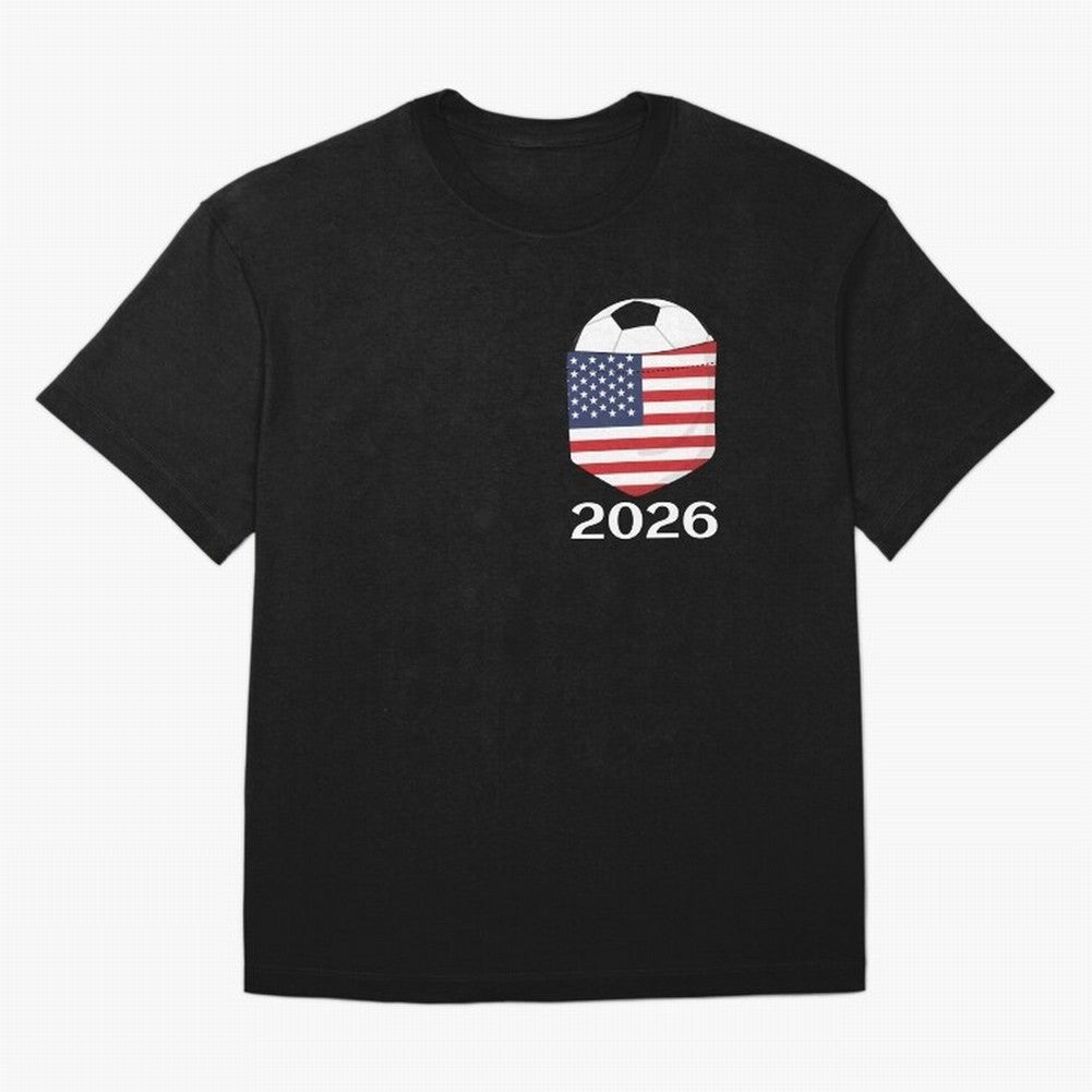 Soccer 2026 USA in the breast pocket Oversized T-Shirt Honor FIFA World Cup 2026 Group Stage Spirit, Celebrating Germany, Neymar, Stadium Chants, National Pride, Trophy Dreams and Unforgettable Football Memories; Great for Watch Parties, Sports