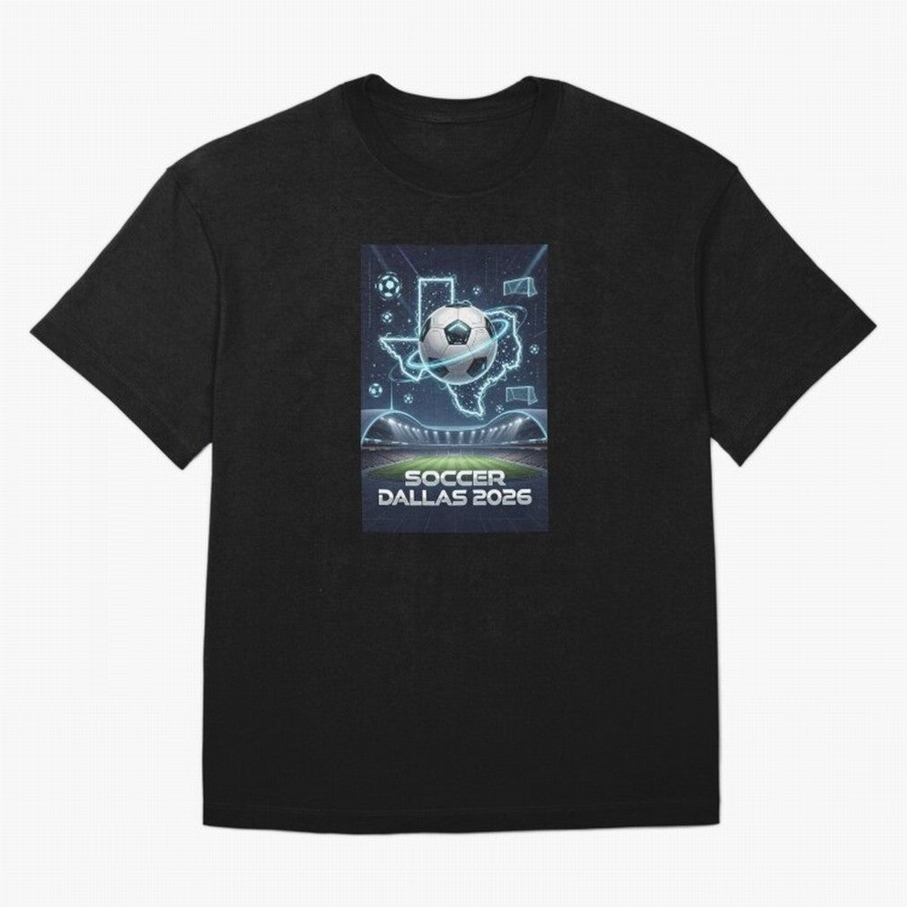 Dallas World Cup 2026 Oversized T-Shirt Support Iconic Players in Global Football Passion for FIFA World Cup 2026 USA Canada Mexico, with CR7, Brazil, Portugal and Argentina, Stadium Chants, National Pride, Trophy Dreams and Unforgettable Football