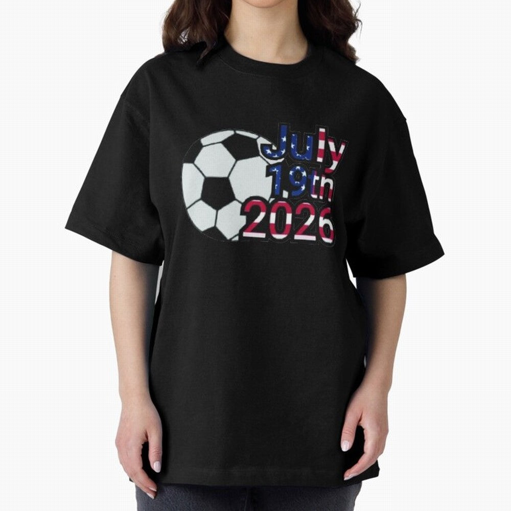 2026 USA Oversized T-Shirt Show Your Love for FIFA World Cup 2026 for Fans of Haaland and Mbappe and Portugal, Bringing Stadium Memories, Football Loyalty, International Chants and Championship Tradition; Ideal for Football Dads, Football Moms,