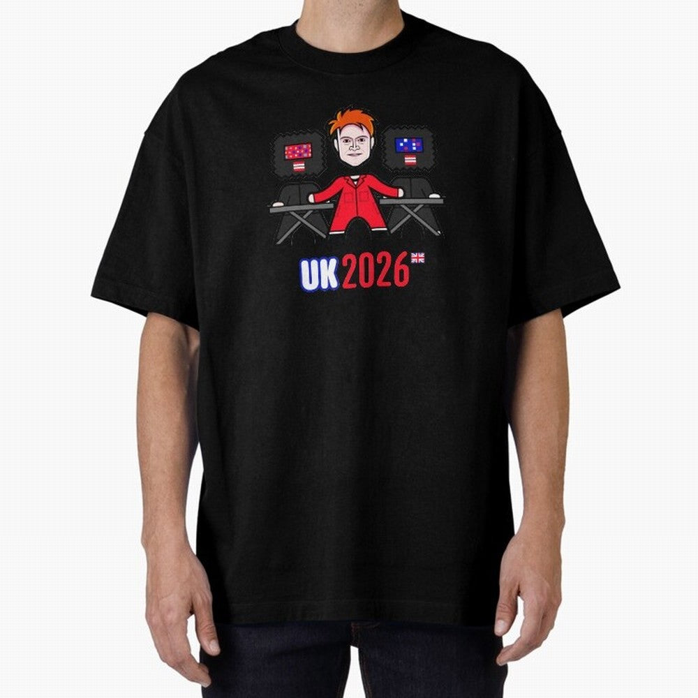 United Kingdom 2026 Oversized T-Shirt Step into Match Day Hype around FIFA World Cup 2026 USA Canada Mexico, Mbappe and Neymar, Brazil, Vintage Soccer Flavor, Modern Football Stars, National Flags and Final Night Emotion; Great for Watch Parties,