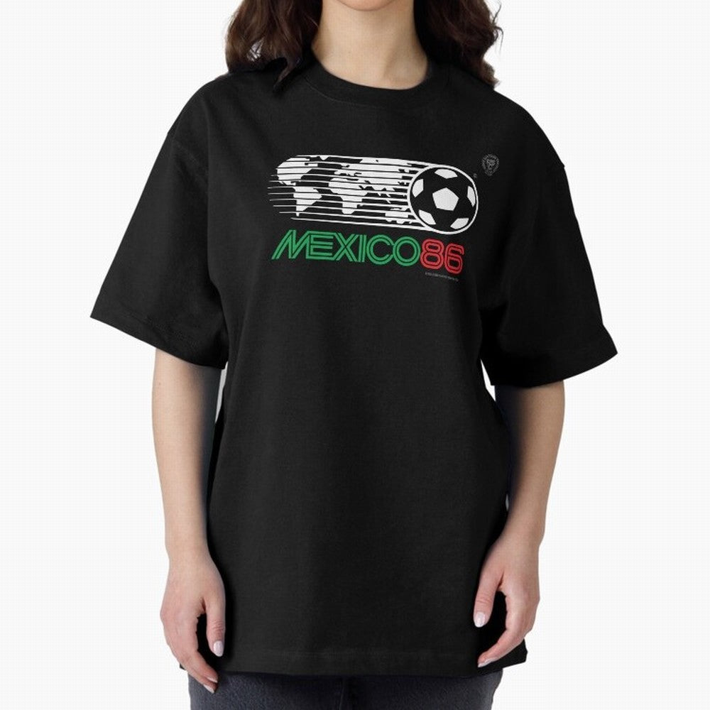 Mexico 86 Logo Tribute ¨C Retro Soccer World Cup Inspired Graphic | Vintage Mexican Football Art | Ruben Santiago Creative Oversized T-Shirt Live the Energy of FIFA World Cup 2026 Spirit, Celebrating Spain and Netherlands, Cristiano Ronaldo,