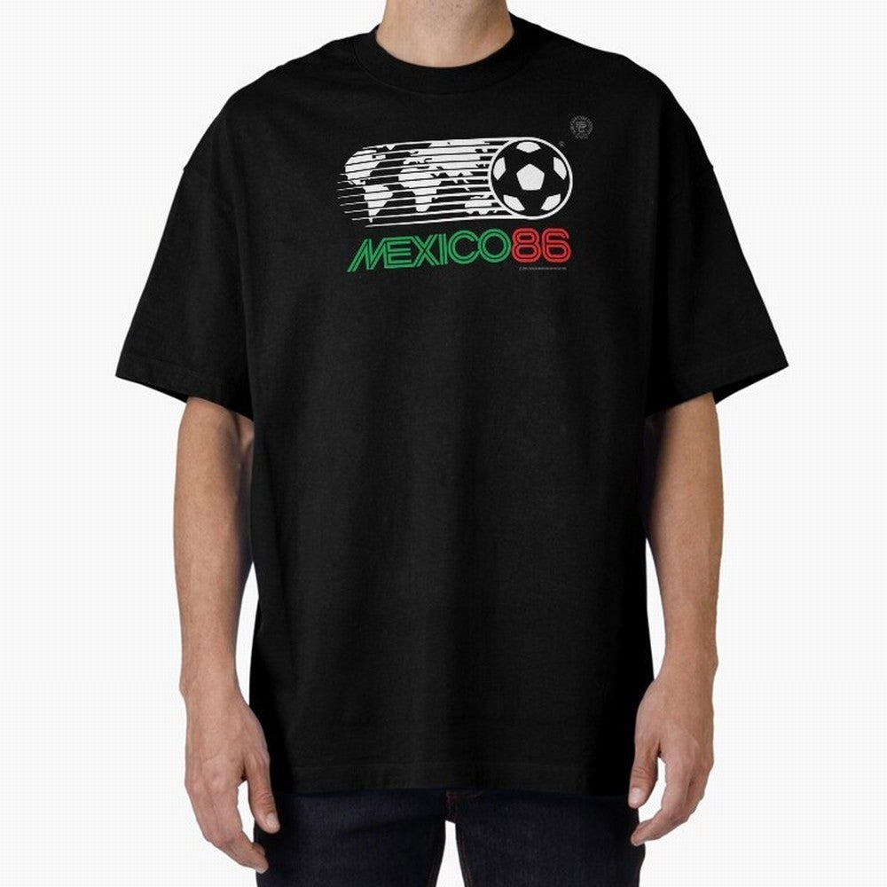 Mexico 86 Logo Tribute ¨C Retro Soccer World Cup Inspired Graphic | Vintage Mexican Football Art | Ruben Santiago Creative Oversized T-Shirt Live the Energy of FIFA World Cup 2026 Spirit, Celebrating Spain and Netherlands, Cristiano Ronaldo,