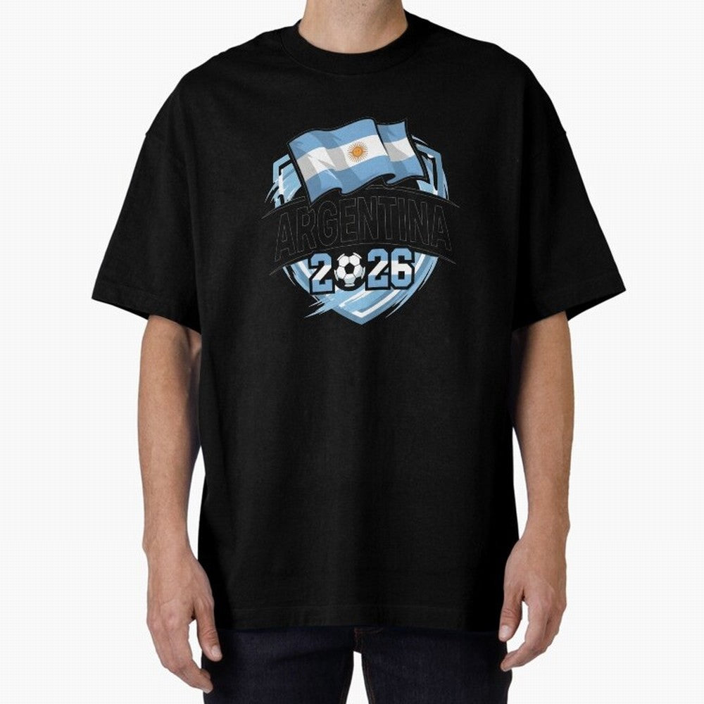 ARGENTINA World Cup 2026 Poster ¨C ARGENTINA Football Oversized T-Shirt Bring Home Global Football Passion for FIFA World Cup 2026 USA Canada Mexico, Inspired by Mbappe, England and Germany, Stadium Memories, Football Loyalty, International Chants