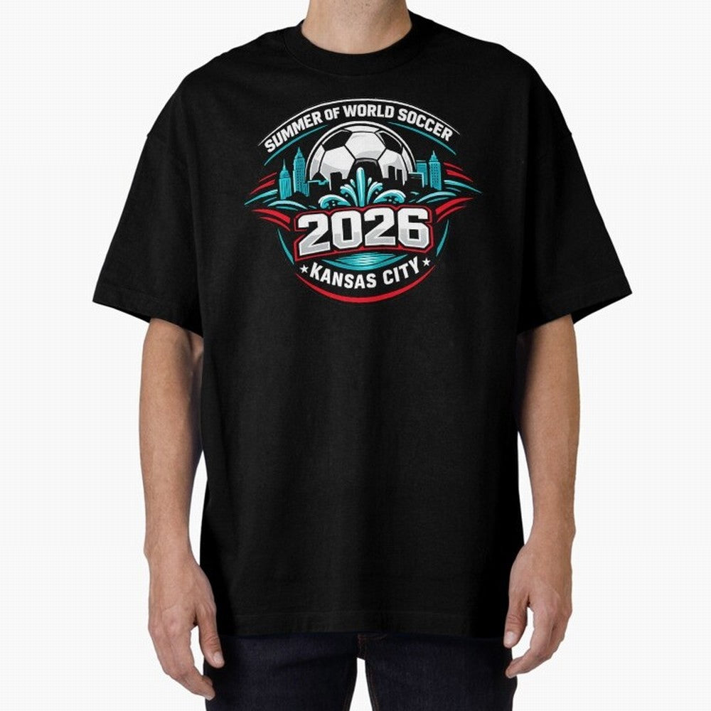 World Soccer Tournament Cup 2026 Kansas City Oversized T-Shirt Bring Champion Energy into Global Football Passion for FIFA World Cup 2026 USA Canada Mexico, with Neymar, Haaland and Cristiano Ronaldo, England and Germany, Stadium Chants, National